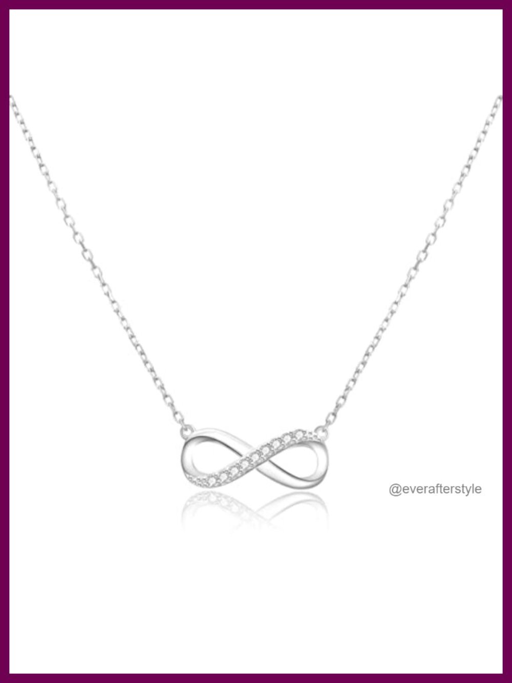 925 Sterling Silver Infinity Necklace 14K Gold Plated Dainty CZ Pendant Jewelry